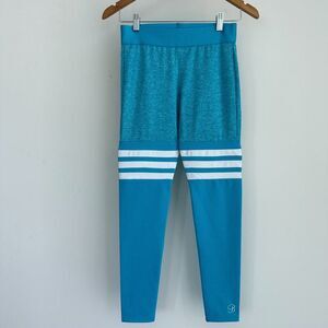 Bombshell Sportswear Leggings Womens Medium Blue Topaz Thigh High Sock Heather